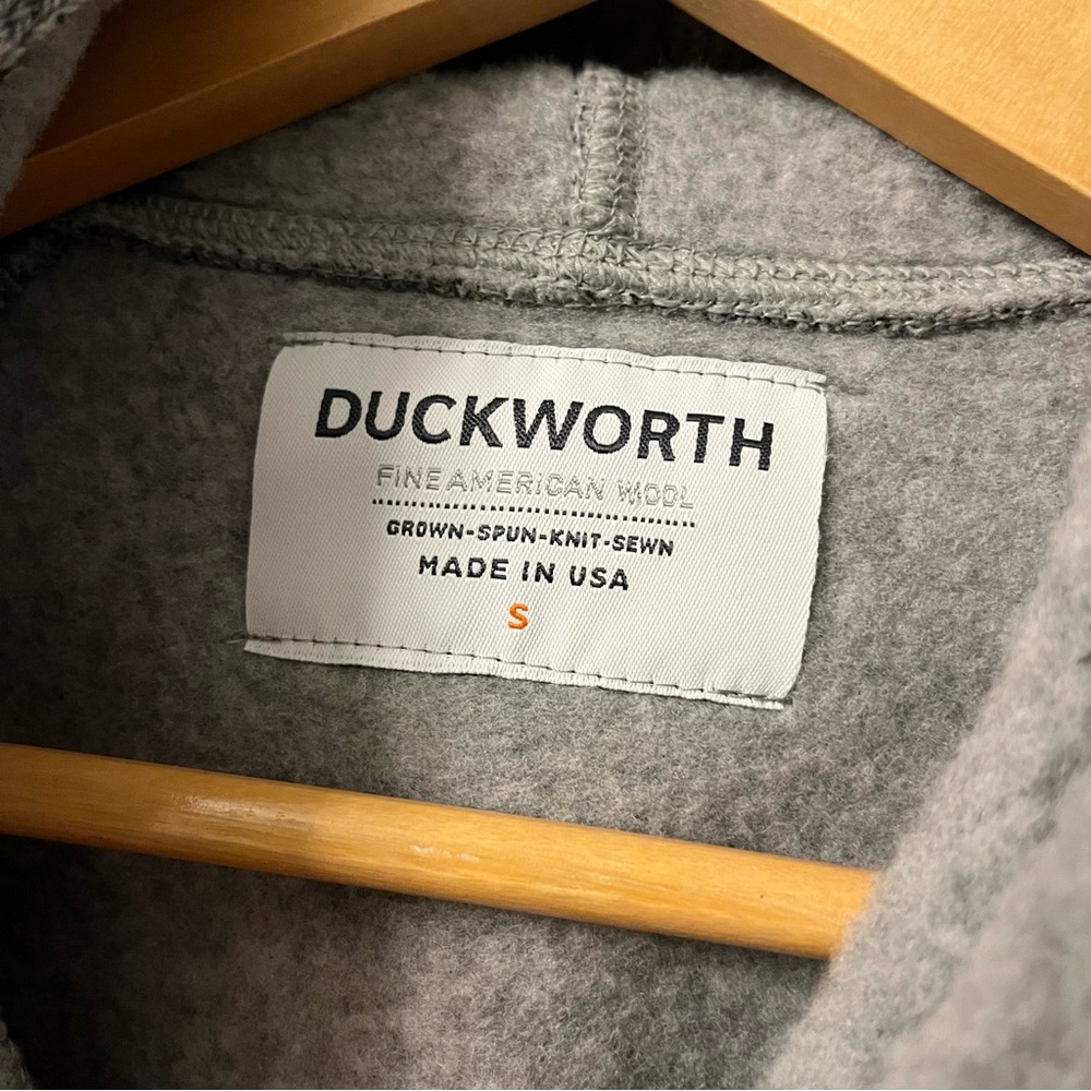 Duckworth Powder Hoodie Grey Rambouillet Merino Fleece Wool Made in USA $175 USD - Picture 5 of 15